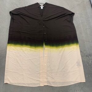 Brown and Yellow Ombre Button-Up Shirt